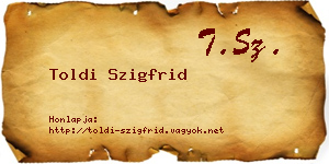 Toldi Szigfrid névjegykártya